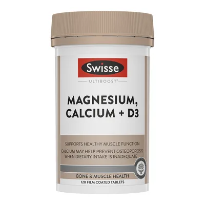 Swisse Ultiboost Magnesium, Calcium + D3 120 Tabs