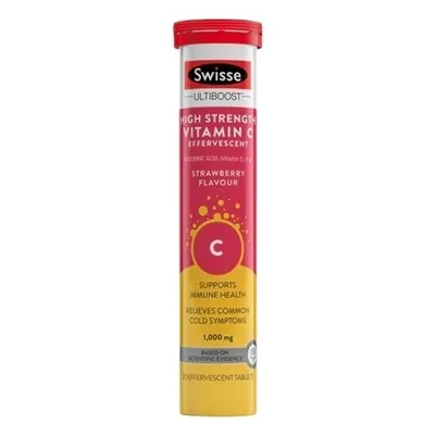 Swisse Ultiboost High Strength Vitamin C 1000mg Effervescent 20 Tablets
