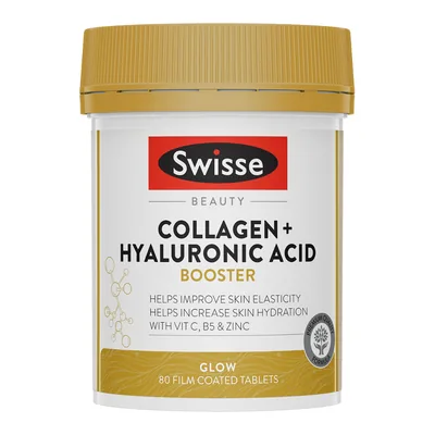 Swisse Beauty Collagen + Hyaluronic Acid Booster 80 Film Coated Tablets