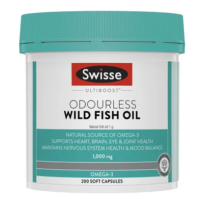 Swisse Odourless Fish Oil 1000mg 200 Capsules