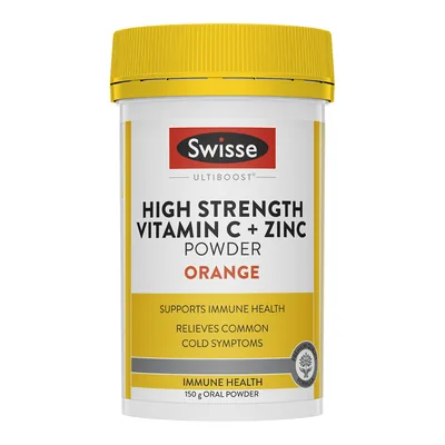 Swisse Ultiboost High Strength Vitamin C + Zinc Powder Orange 150g